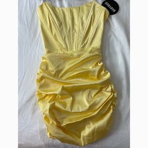 Serina Mini Dress Yellow Babyboofashion